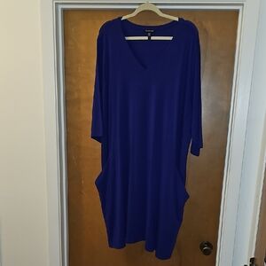 Eileen Fisher Royal Blue V-Neck Tunic Dress